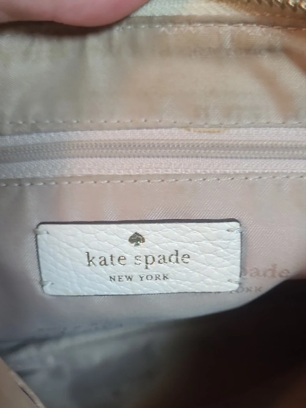 Kate Spade Rosie Crossbody Parchment Cream Pebbled Leather Striped Strap